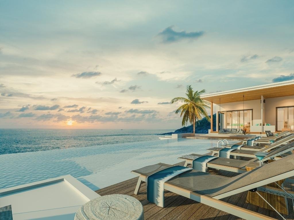 header photo pool beach view