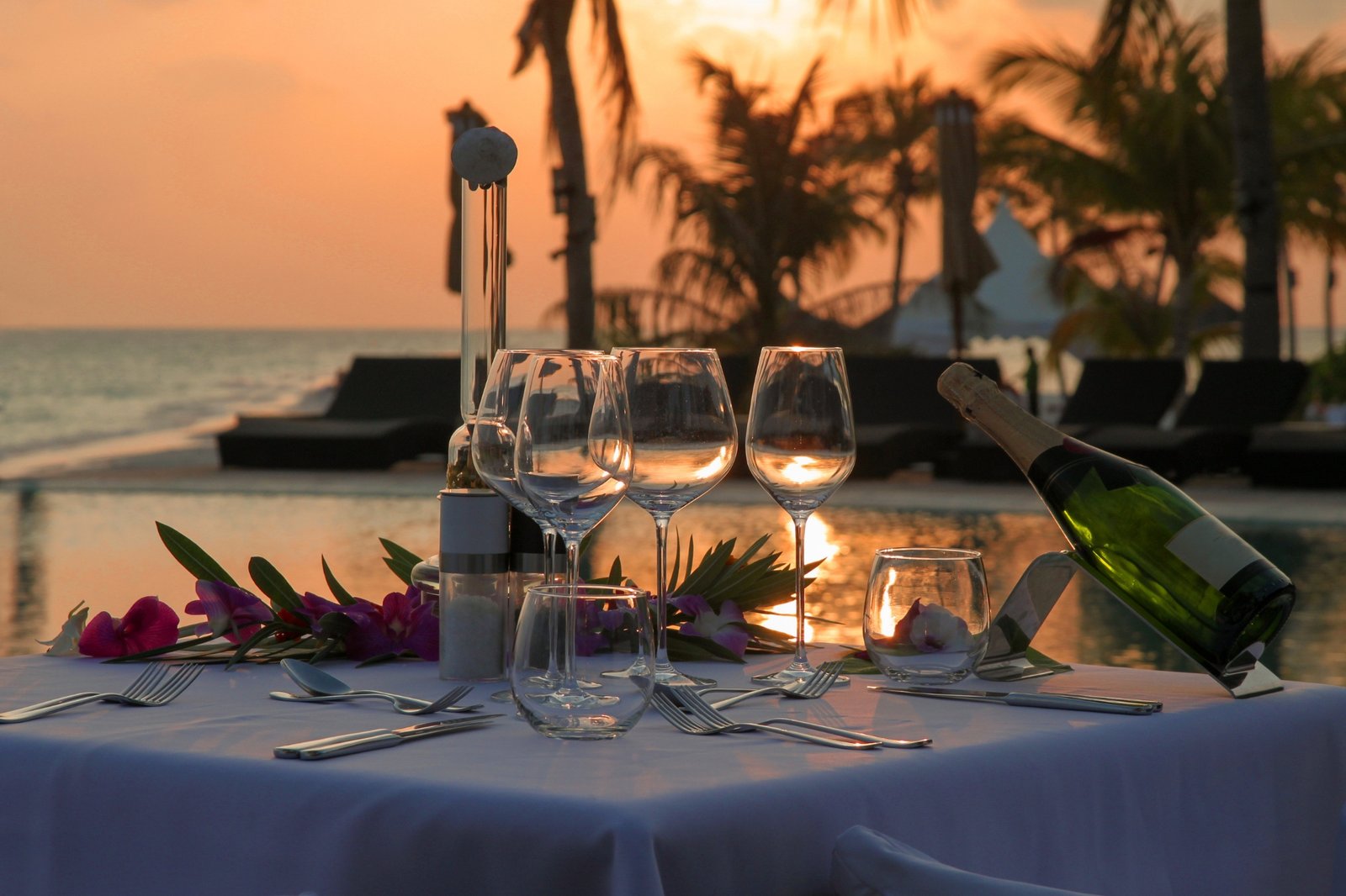 dinner by the pool and by the sea beach property11