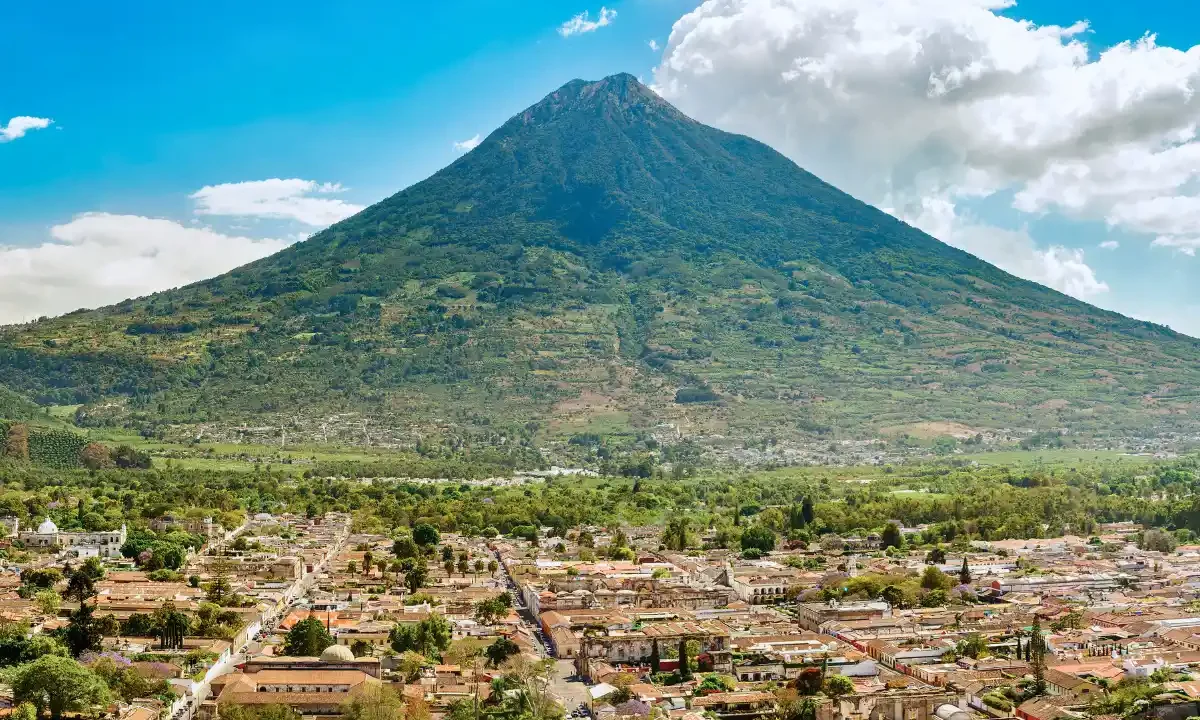 antigua guatemala aereial view