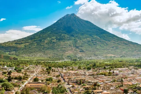antigua guatemala aereial view
