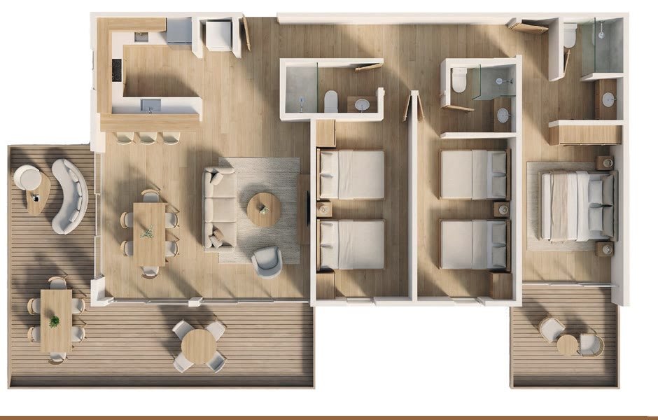 Planta arquitectónica Apartamento Tipo 3B, Mangla